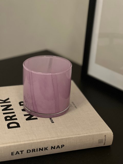 Lysglass 10cm lilla 4