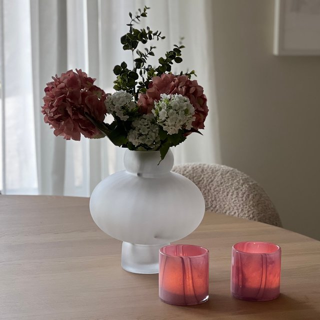 Lysglass 10cm lilla 2