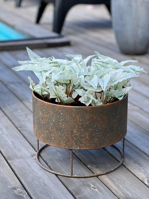 Blomsterpotte 34 cm rust 2
