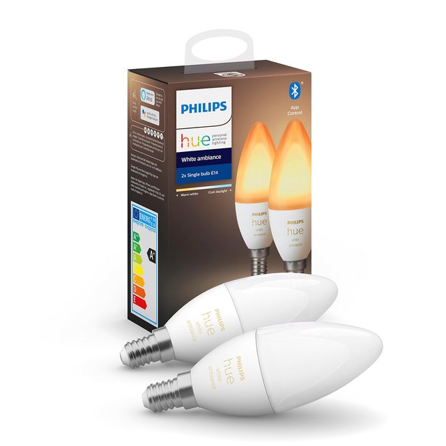 Hue E14 mignon 6W 2pk. White Ambiance, bilde 2 av 2