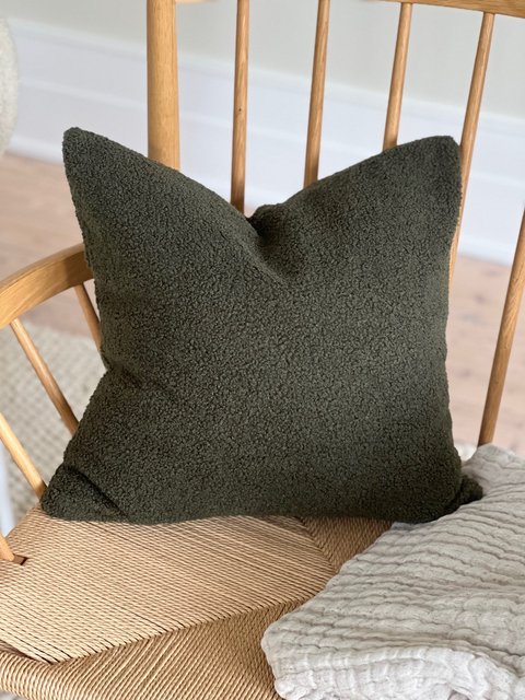 Teddy Boucle putetrekk 45cm grønn 2