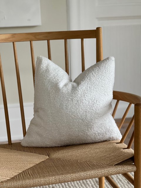 Teddy Boucle putetrekk 45cm hvit 3