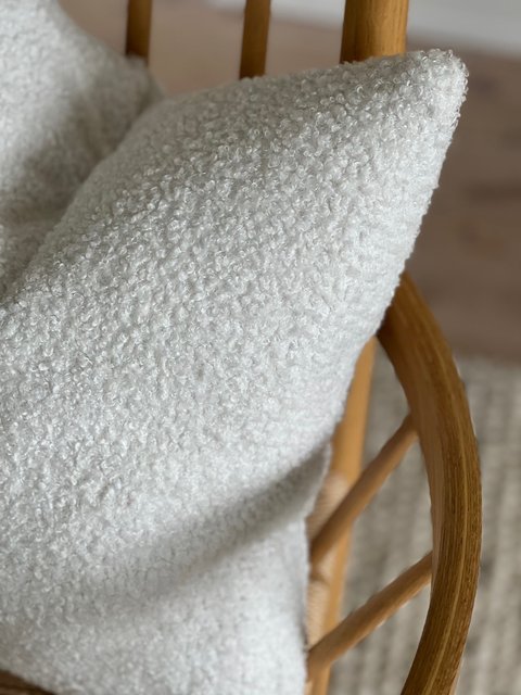 Teddy Boucle putetrekk 45cm hvit 2