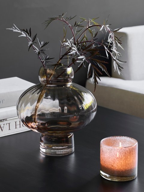 Glassvase 26cm brun 3