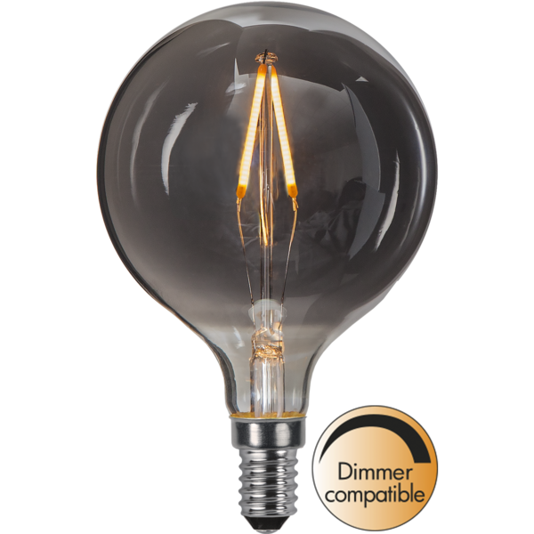 LED E14 globe 8cm 1,4W smoke, bilde 1 av 2