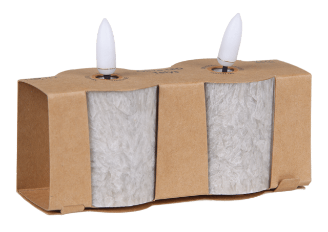LED Olive telys 2pk. grå 4
