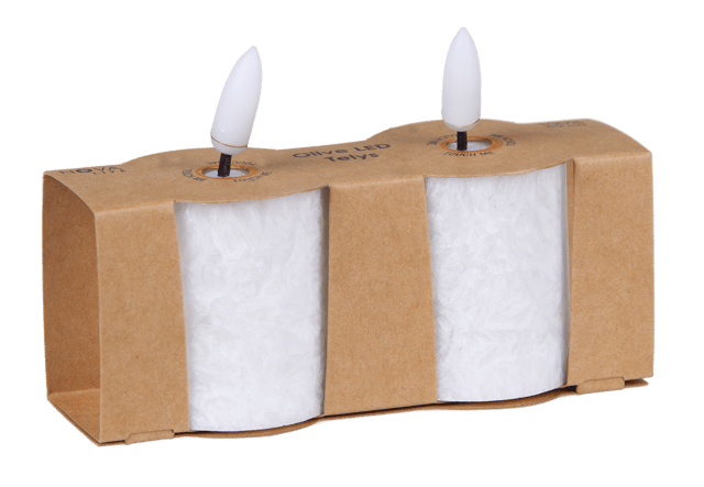 LED Olive telys 2pk. hvit, bilde 5 av 5