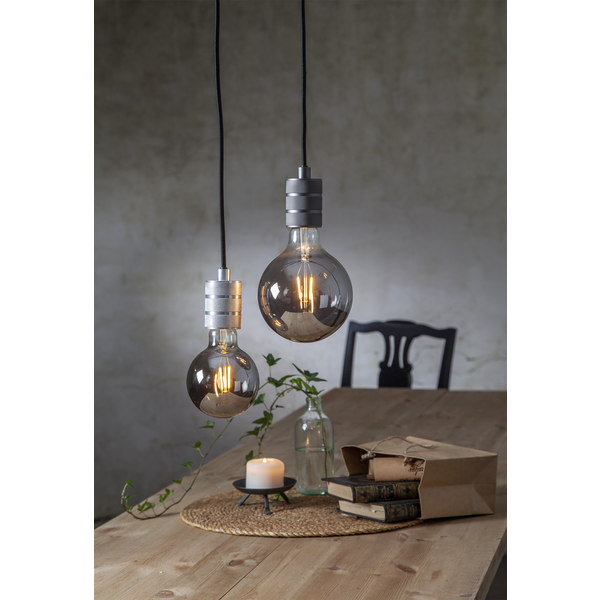 LED E27 globe 9,5cm 1,8W smoke, bilde 2 av 2