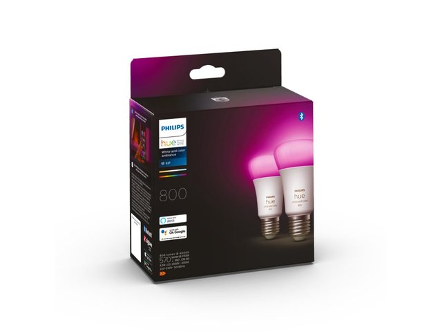 Hue E27 normal dimbar 9W 2pk. Color og White Ambiance 3