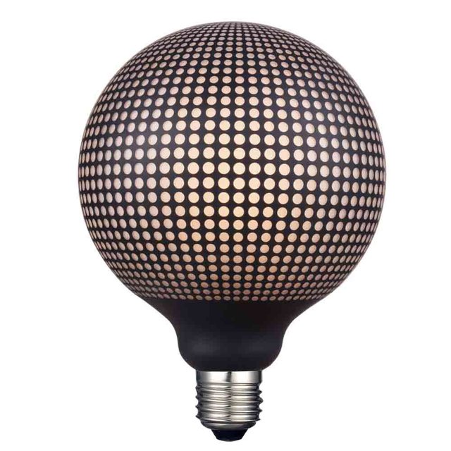 LED E27 globe 12,5cm 3-step dimbar 6W sort 1
