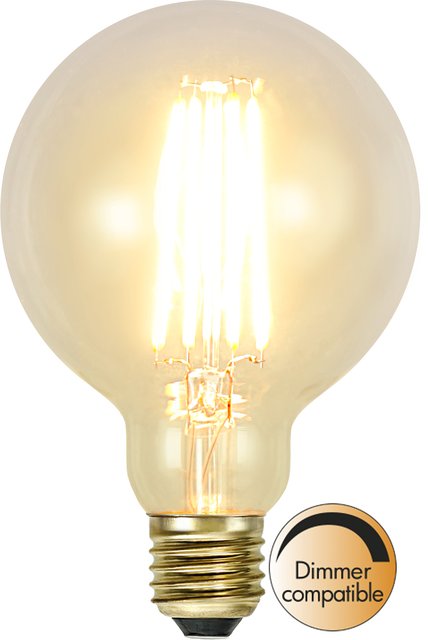 LED E27 globe 9,5cm dimbar 3,6W amber, bilde 1 av 1