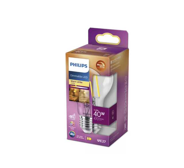 LED E27 normal 3,4W 470lm dimbar klar, bilde 2 av 2