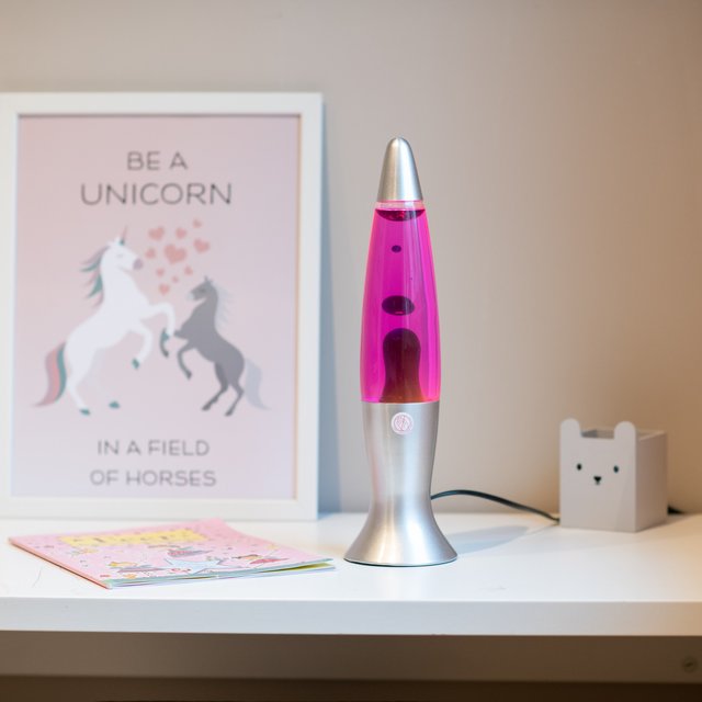 Lavalampe bordlampe rosa 1