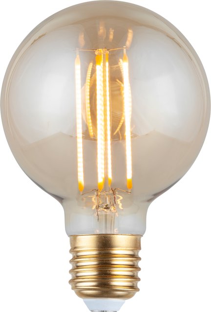 LED E27 globe 9,5cm 4W amber, bilde 1 av 2