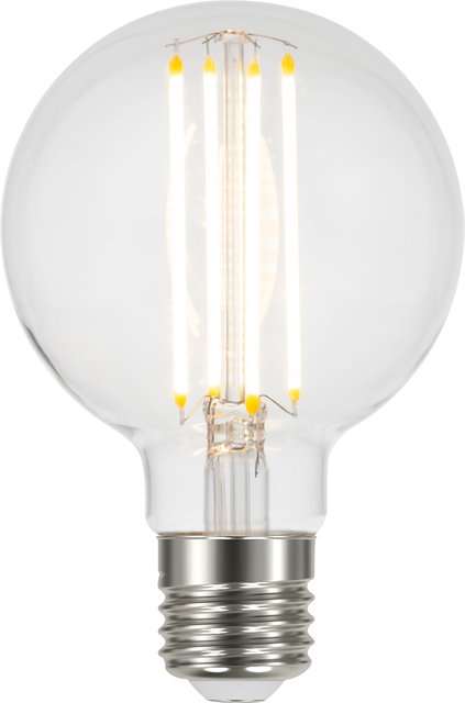LED E27 globe 8cm dimbar 4,8W klar, bilde 1 av 2
