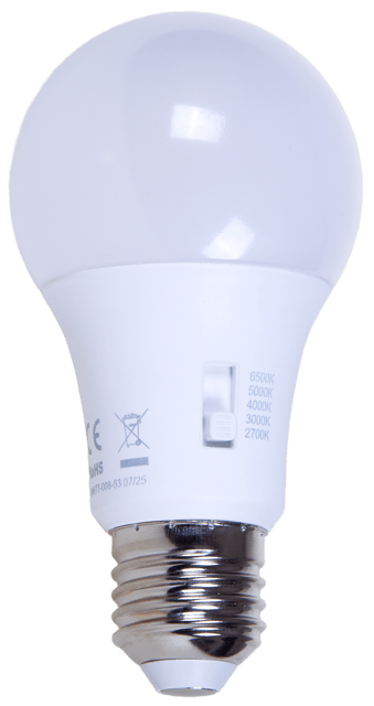 LED E27 normal 5CCT dimbar 8W, bilde 1 av 2