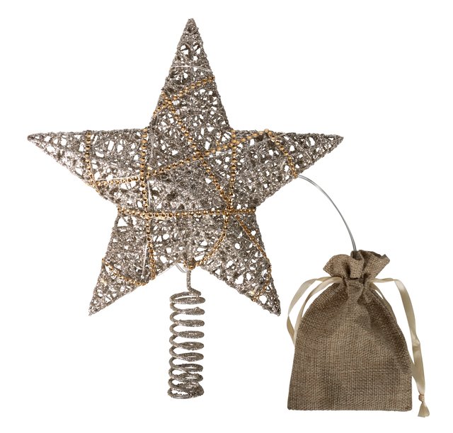 Toppstjerne Champagne til juletre 25cm, bilde 3 av 3