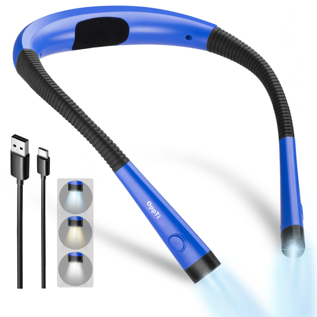Neck Light LED oppladbar leselampe blå 4