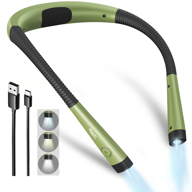 Neck Light LED oppladbar leselampe grønn 3