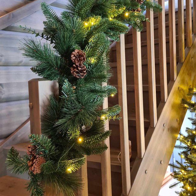 Girlander eucalyptus LED 30lys 150cm grønn 1