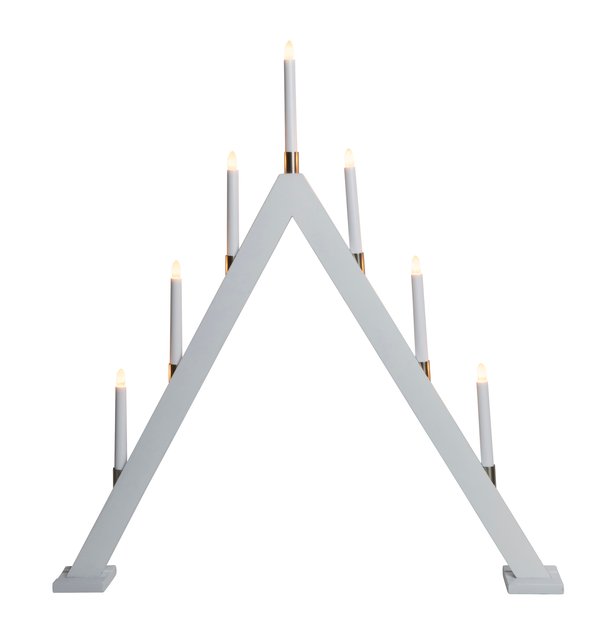 Adventsstake i treverk 7lys 80cm hvit, bilde 4 av 5