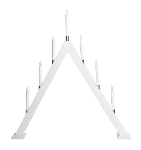 Adventsstake i treverk 7lys 80cm hvit, bilde 5 av 5