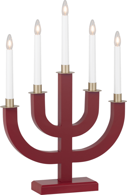 Wood adventsstake 5lys 35cm rød, bilde 3 av 6