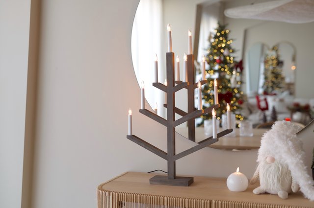 Wood Tall adventsstake 7lys 80cm brun, bilde 3 av 8
