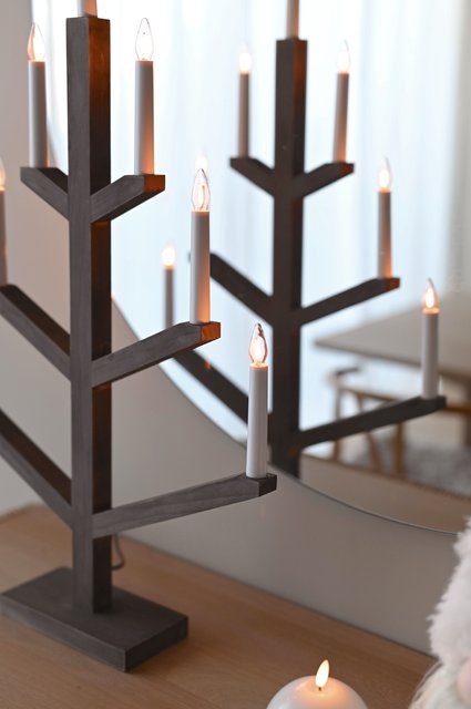 Wood Tall adventsstake 7lys 80cm brun, bilde 4 av 8