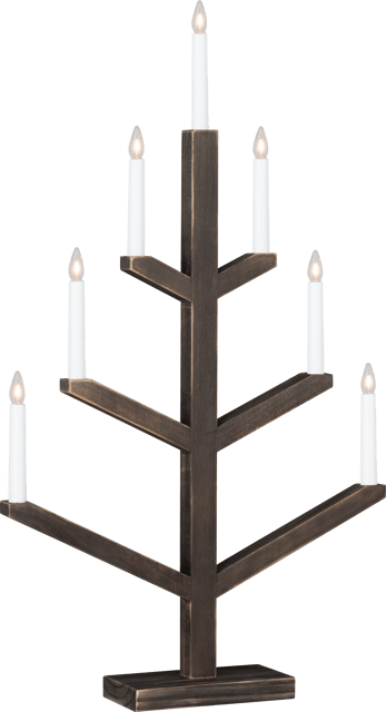 Wood Tall adventsstake 7lys 80cm brun, bilde 5 av 8
