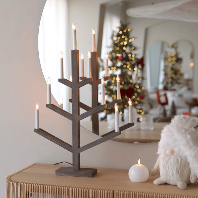 Wood Tall adventsstake 7lys 80cm brun, bilde 1 av 8