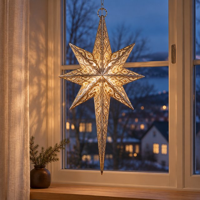 Carinae adventsstjerne 65cm sølv, bilde 1 av 5