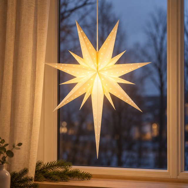 Herkules adventsstjerne 70cm hvit 1