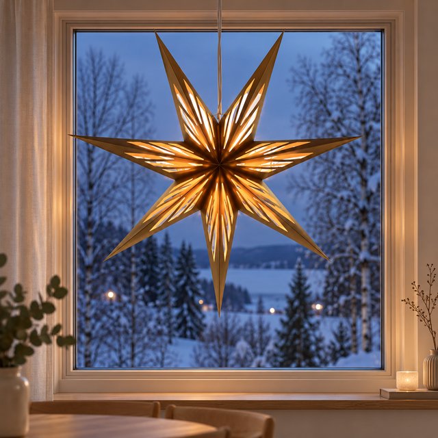 Sparkle adventsstjerne 70cm gull, bilde 1 av 6