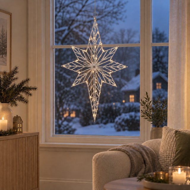 North adventsstjerne 77cm hvit 1