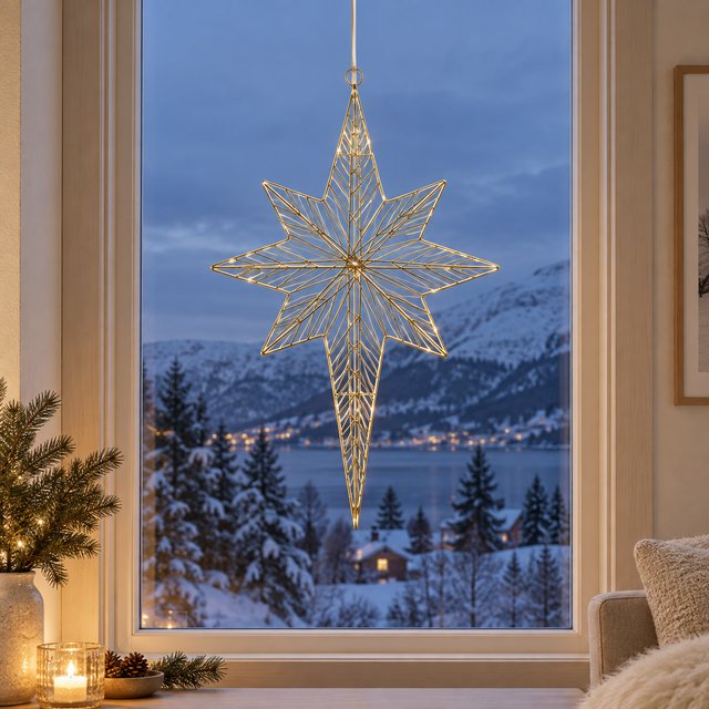 North adventsstjerne 77cm gull 1