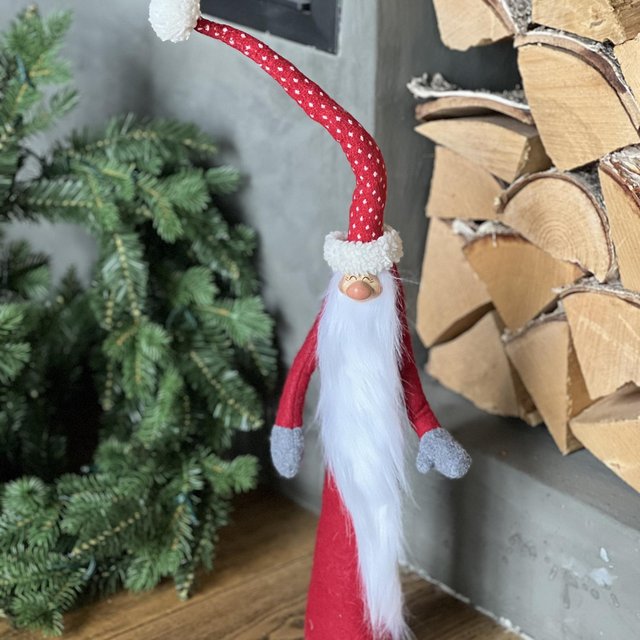 Nisse med prikkete lue 58cm rød, bilde 2 av 5