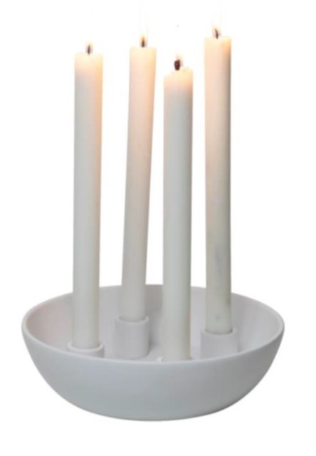 Adventsstake i skål hvit 2