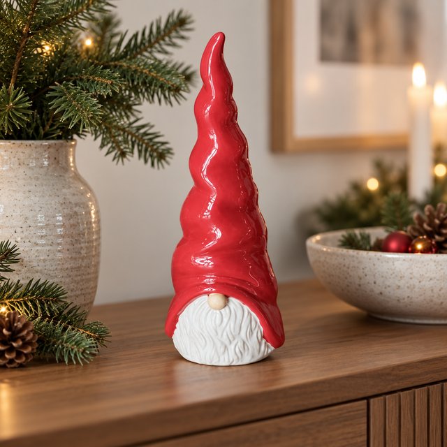 Nisse dekor 22cm rød 1
