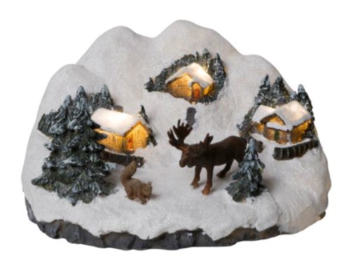 Hyttefelt med elg 19cm flerfarget, bilde 3 av 3