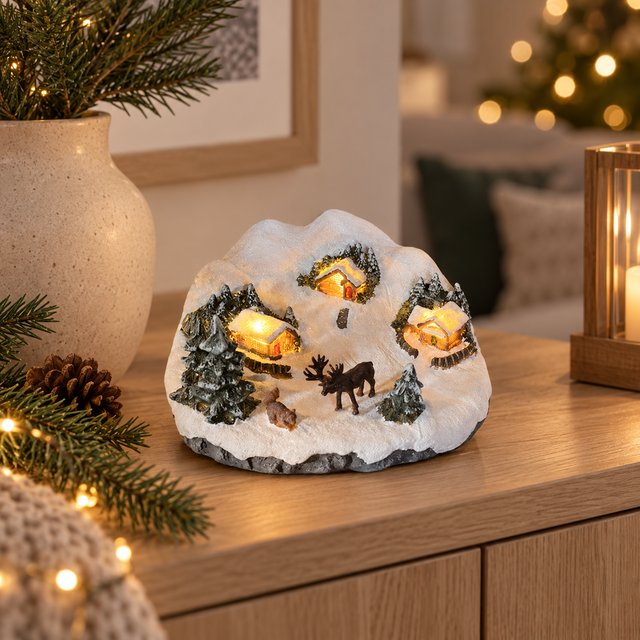 Hyttefelt med elg 19cm flerfarget, bilde 1 av 3