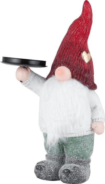 Velkommen nisse med fakkelholder 44cm rød, bilde 3 av 4