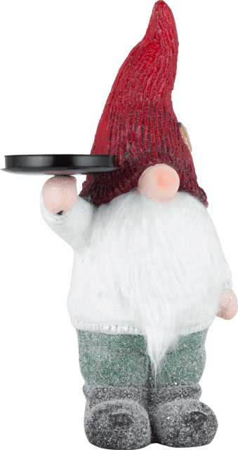 Velkommen nisse med fakkelholder 44cm rød, bilde 2 av 4