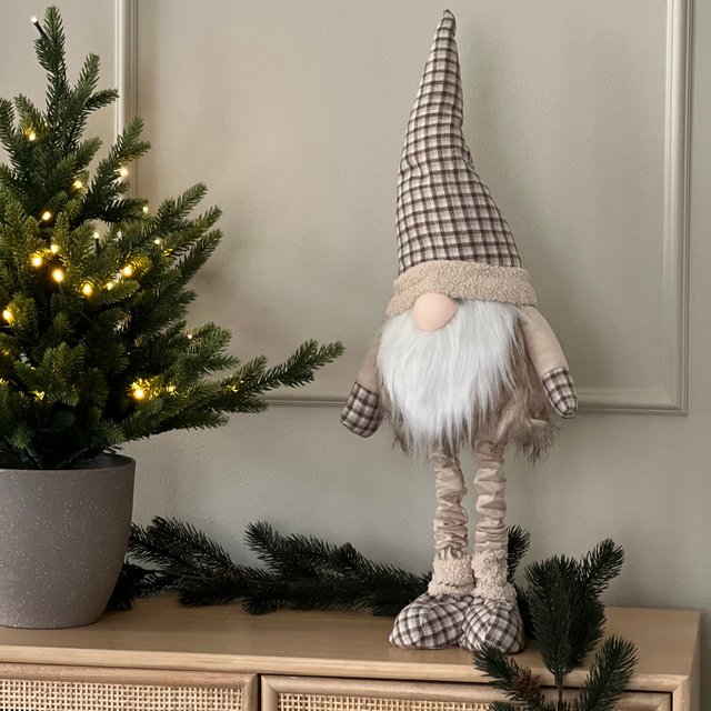 Santa Tall telskop nisse 80cm brun 1