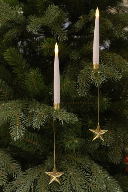 Juletrelys LED med dekorativ stjerne 10pk. hvit 4