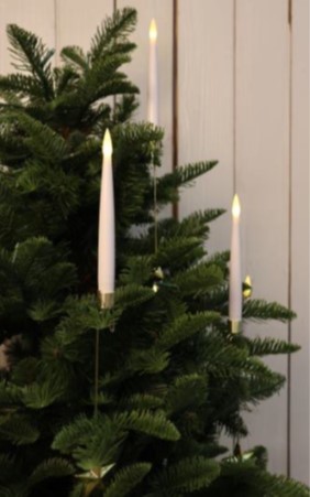 Juletrelys LED med dekorativ stjerne 10pk. hvit 2