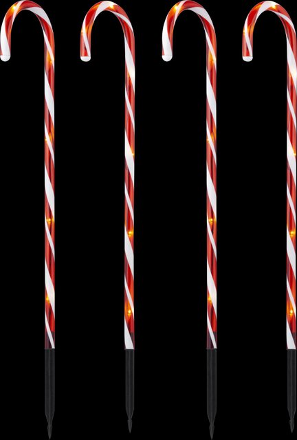 Polkastang LED 4pk. IP44 58cm rød 4