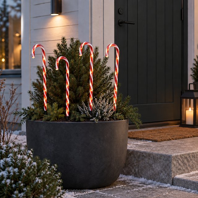 Polkastang LED 4pk. IP44 58cm rød 1