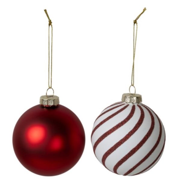Julekuler 8cm 2pk. rød, bilde 3 av 3